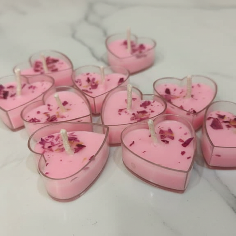 Petal Hearts Romantic Tea Light Set