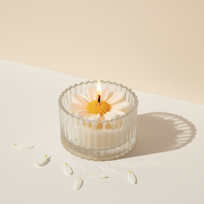 Daisy Bloom Sculpted Votive Candle