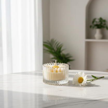 Daisy Bloom Sculpted Votive Candle