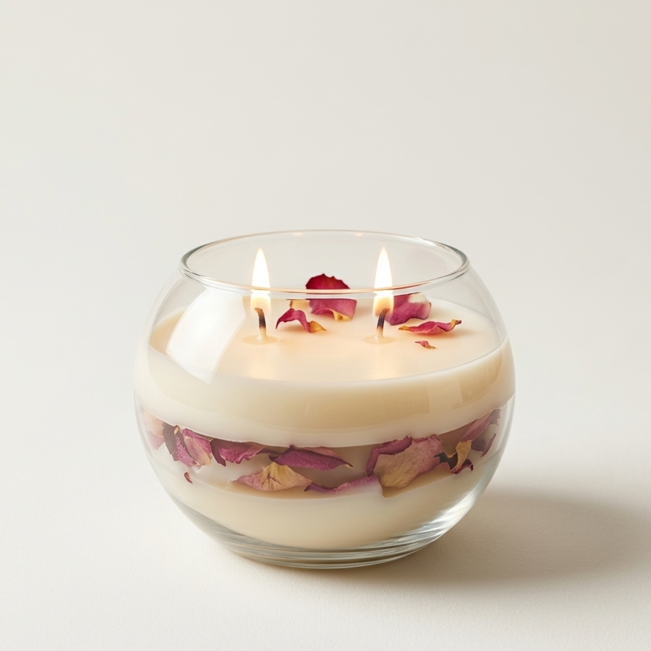 Blossom Layers Candle | Rose Petal Infused Luxury Decorative Candle (45+ Hours Burn)