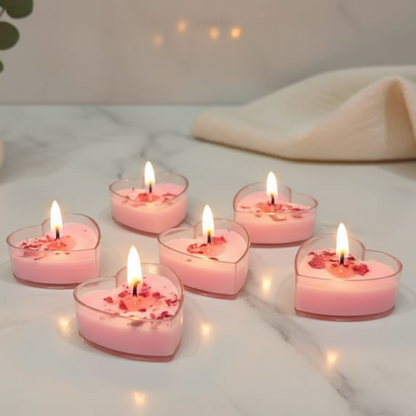 Petal Hearts Romantic Tea Light Set