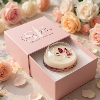 Blossom Layers Candle | Rose Petal Infused Luxury Decorative Candle (45+ Hours Burn)