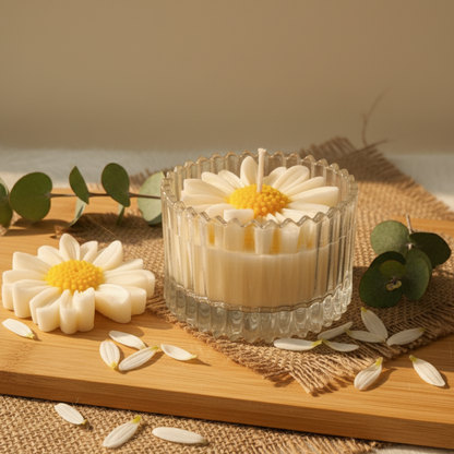 Daisy Bloom Sculpted Votive Candle