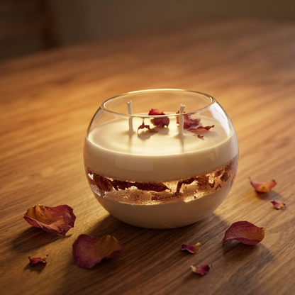 Blossom Layers Candle | Rose Petal Infused Luxury Decorative Candle (45+ Hours Burn)