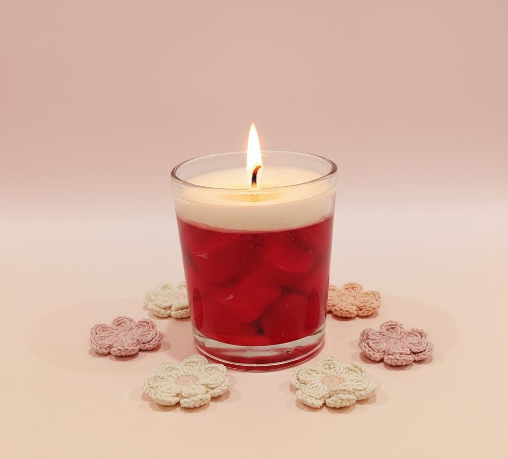 Heart Melts Votive Candle - Premium Rose Scent & 25 Hour Long Burn Time