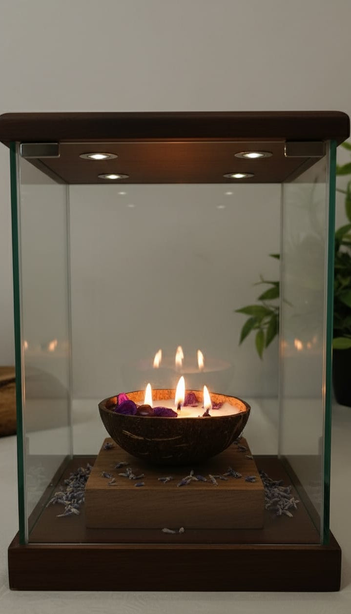 Coco Calm Triple Wick Candle - Natural Coconut Shell with Soothing Lavender Scent