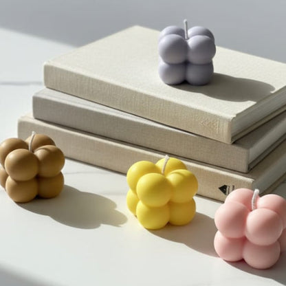Small Bubble Cube Candle for Aesthetic Room Decor & Gifting
