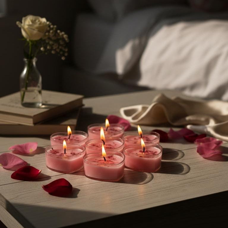 Heart Shaped Tealight Candles for Romantic Decor & Gifting (set of 6)