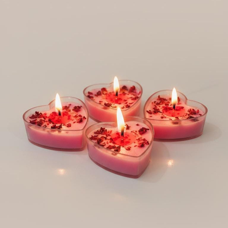 Heart Shaped Tealight Candles for Romantic Decor & Gifting (set of 6)