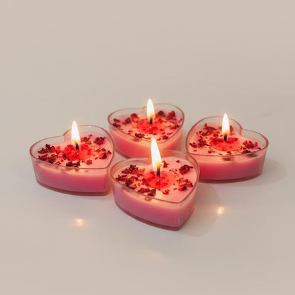 Heart Shaped Tealight Candles for Romantic Decor & Gifting (set of 6)