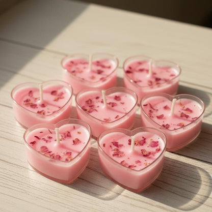 Heart Shaped Tealight Candles for Romantic Decor & Gifting (set of 6)