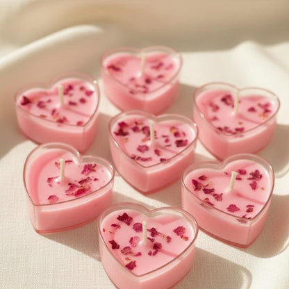 Heart Shaped Tealight Candles for Romantic Decor & Gifting (set of 6)