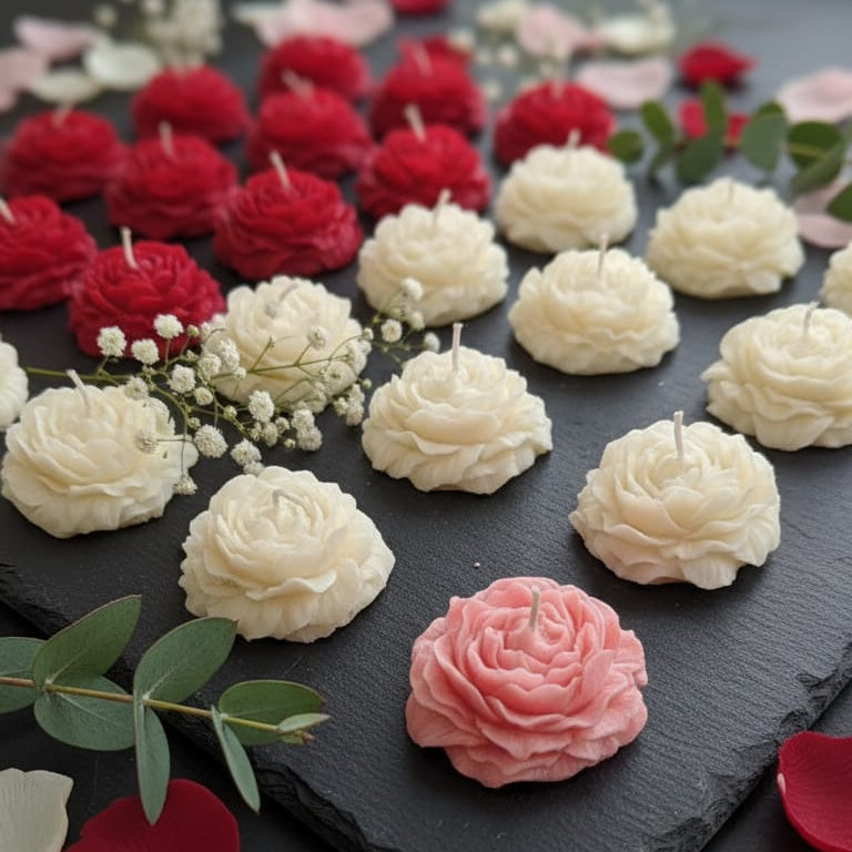 Serenity Flames Serene Peony Candles Set of 2 | Luxury Scented Peony Flower Gift Box