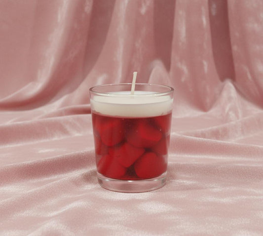 Heart Melts Votive Candle - Premium Rose Scent & 25 Hour Long Burn Time