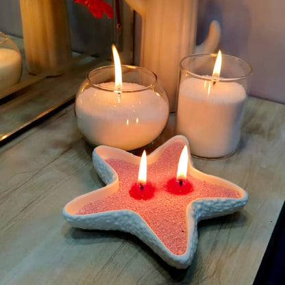 Serenity Flames Sand Wax Candle – 100g (Mini DIY Candle Kit with Wicks & Safety Guide)